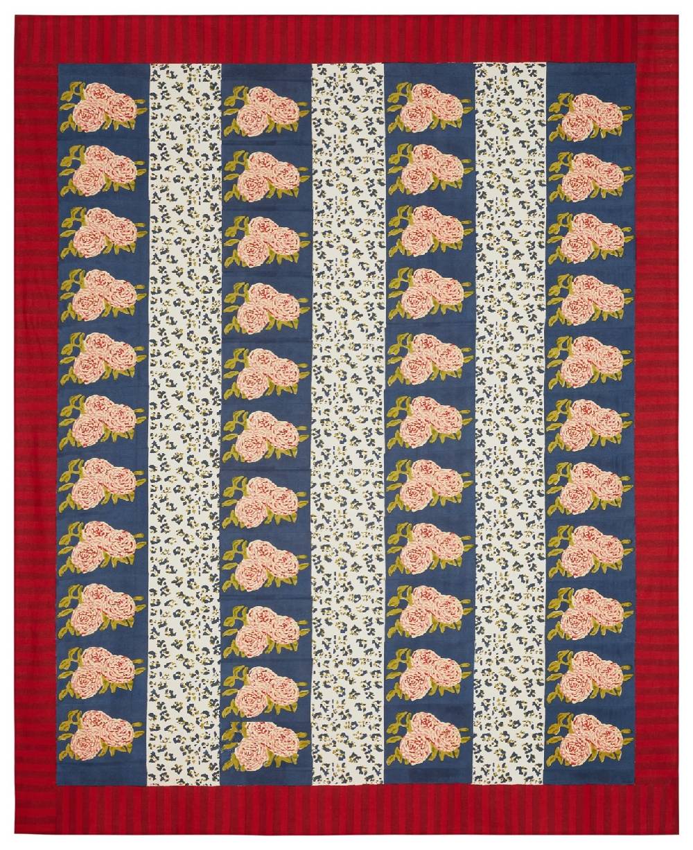 Lisa Corti telo cotone 220x270cm leopard stripes dark blue Offerta San Valentino