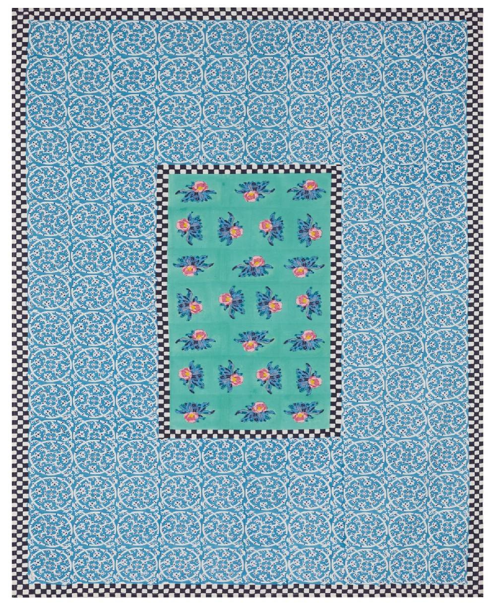 Lisa Corti telo cotone 220x270cm tiles green Offerta migliore