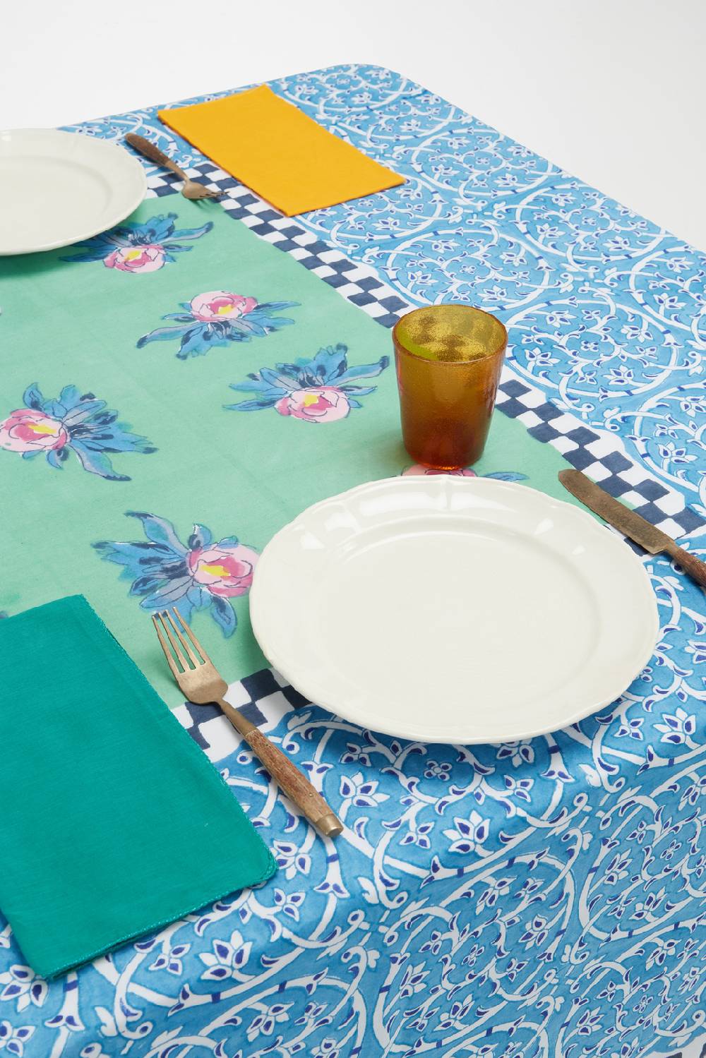 Lisa Corti telo cotone 220x270cm tiles green Offerta migliore