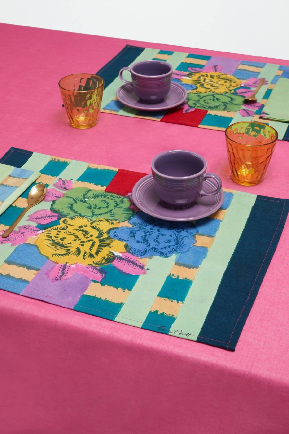 Lisa Corti tovaglietta cotone 35x48cm ankara aqua Offerte stagionali