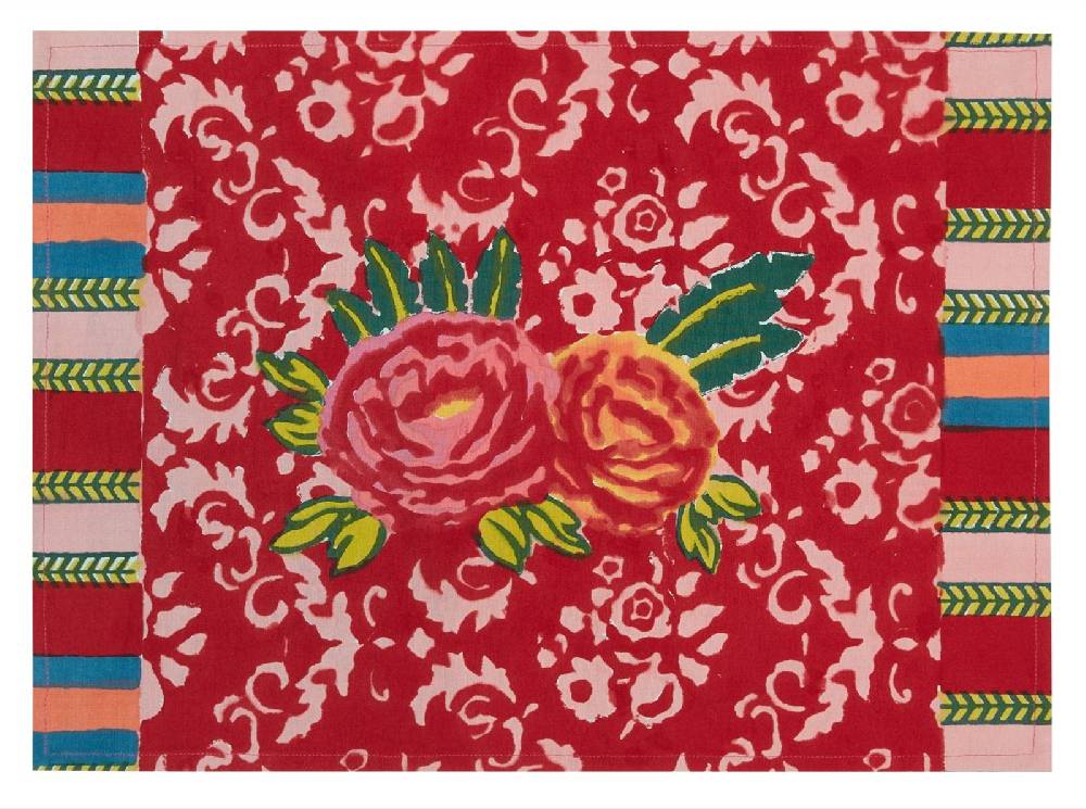 Lisa Corti tovaglietta cotone 35x48cm love red Offerte giornaliere