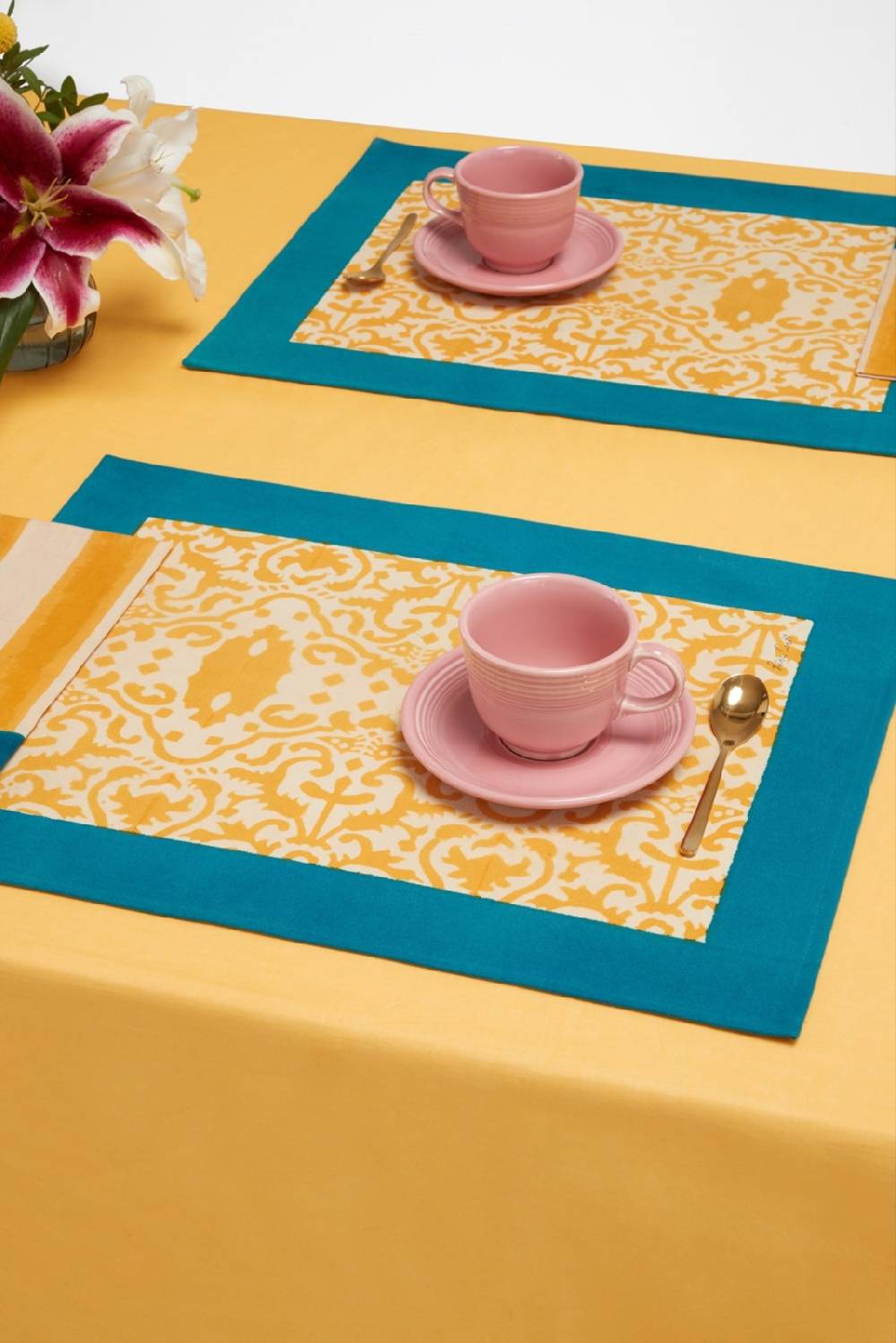 Lisa Corti tovaglietta cotone 35x48cm damask design gold Offerte speciali