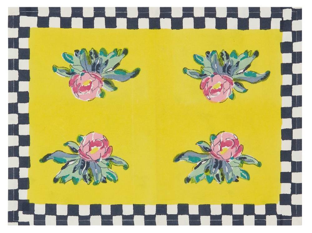 Lisa Corti tovaglietta cotone 35x48cm tiles yellow Sconti VIP