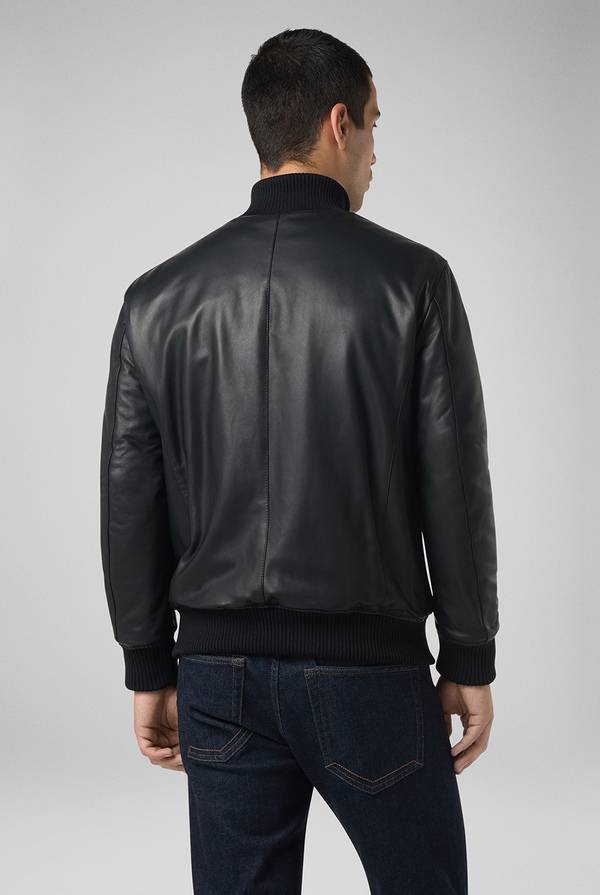 Pal Zileri Bomber in pelle con colletto stand up Italy