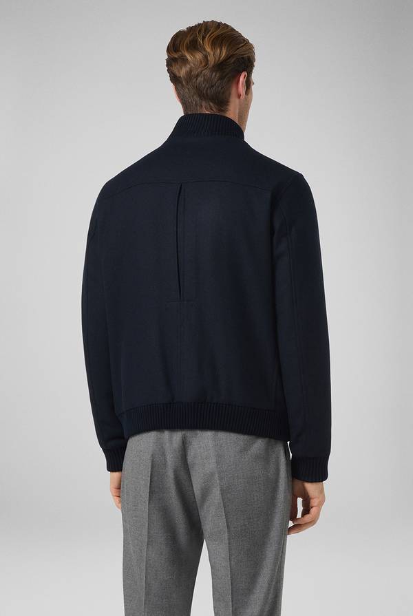 Pal Zileri Blouson in lana blu navy In Linea