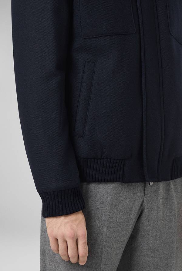 Pal Zileri Blouson in lana blu navy In Linea