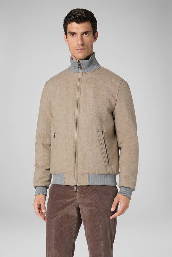 Pal Zileri Bomber in lana tecnica con finiture in maglia a contrasto Soddisfazione Garantita