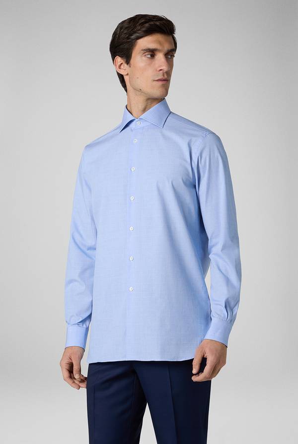 Pal Zileri Camicia Principe di Galles azzurra Promozione