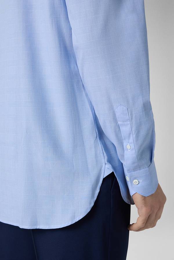 Pal Zileri Camicia Principe di Galles azzurra Promozione