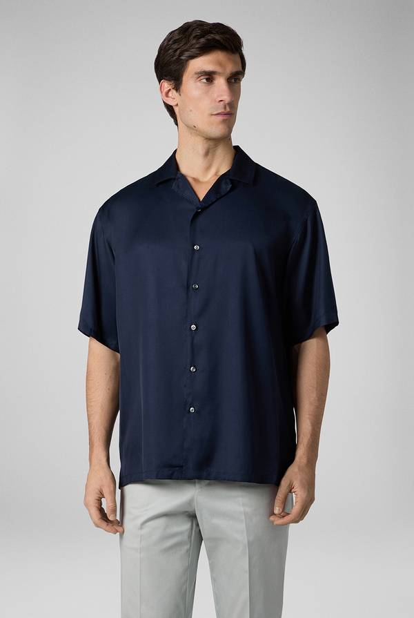 Pal Zileri Camicia bowling blu navy Qualità Garantita