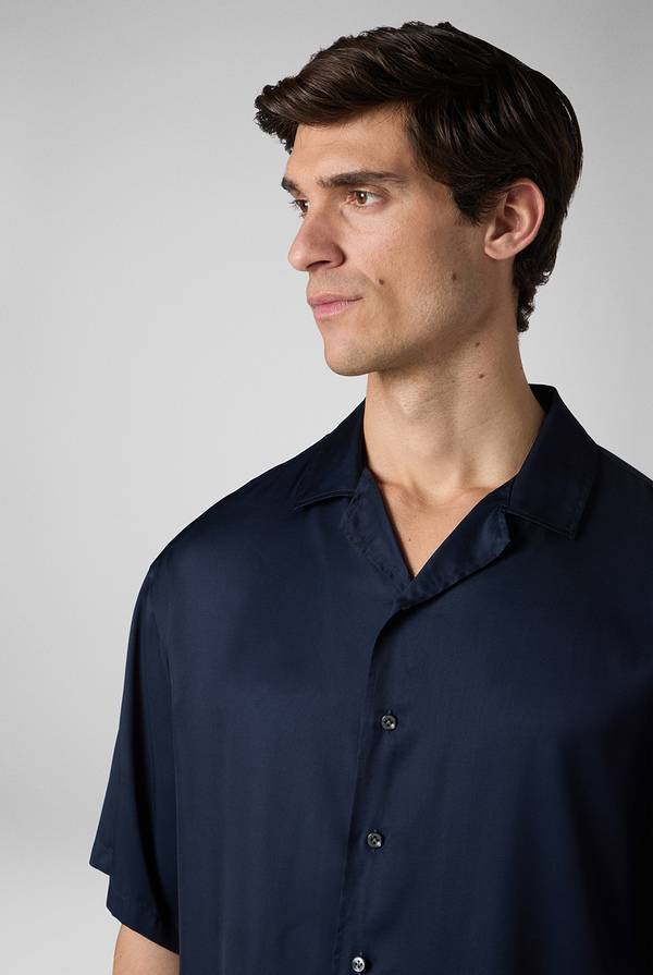 Pal Zileri Camicia bowling blu navy Qualità Garantita