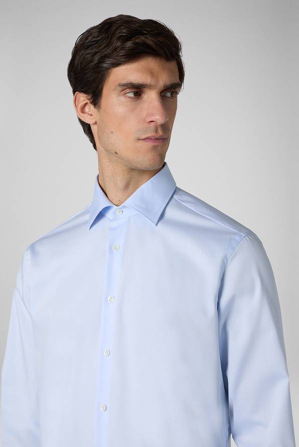 Pal Zileri Camicia azzurra in cotone con collo Milano Novità