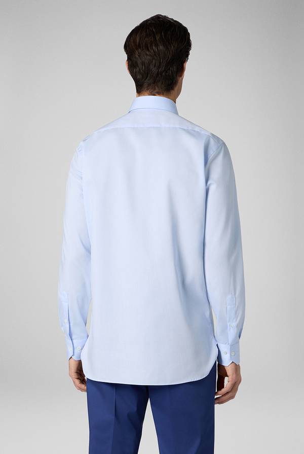 Pal Zileri Camicia azzurra in cotone con collo Milano Novità