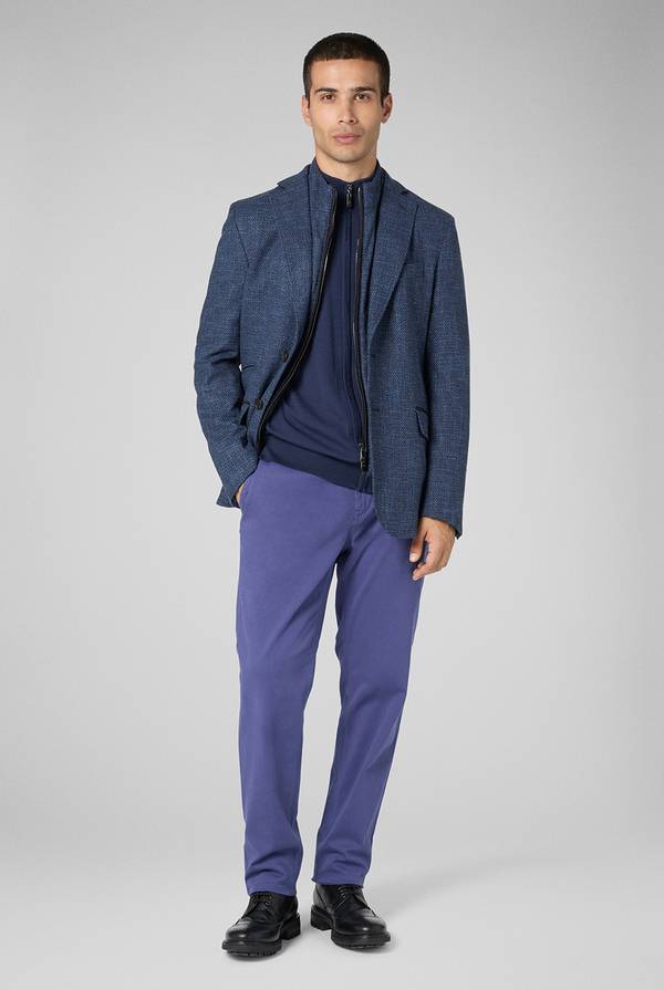 Pal Zileri Pantaloni chino tinti in capo in cotone e tencel stretch Shopping Online