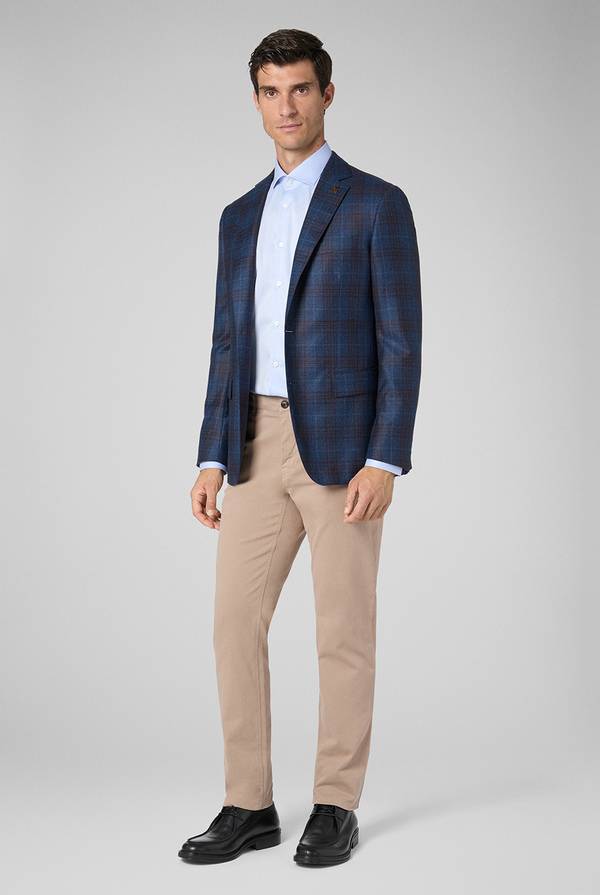 Pal Zileri Pantaloni chino tinti in capo in cotone e tencel stretch Affare Del Giorno