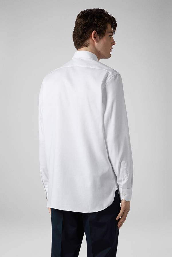 Pal Zileri Camicia bianca in cotone con micro struttura Consegna Veloce