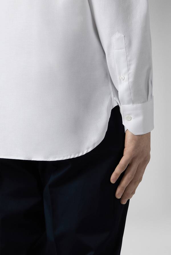 Pal Zileri Camicia bianca in cotone con micro struttura Consegna Veloce