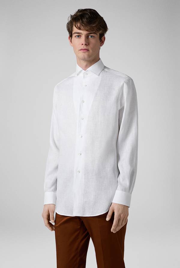 Pal Zileri Camicia in lino bianca Fino Al -60%
