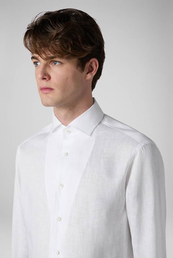 Pal Zileri Camicia in lino bianca Fino Al -60%