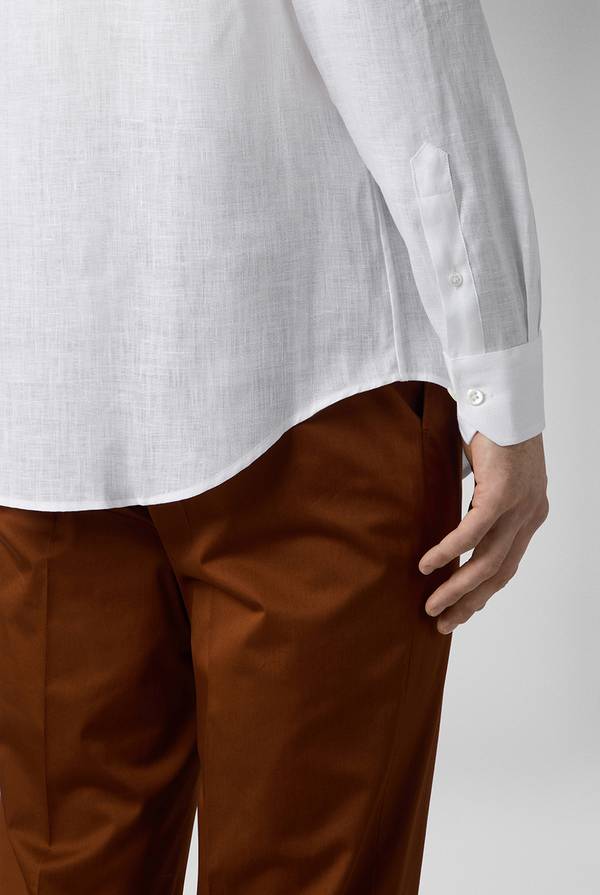 Pal Zileri Camicia in lino bianca Fino Al -60%