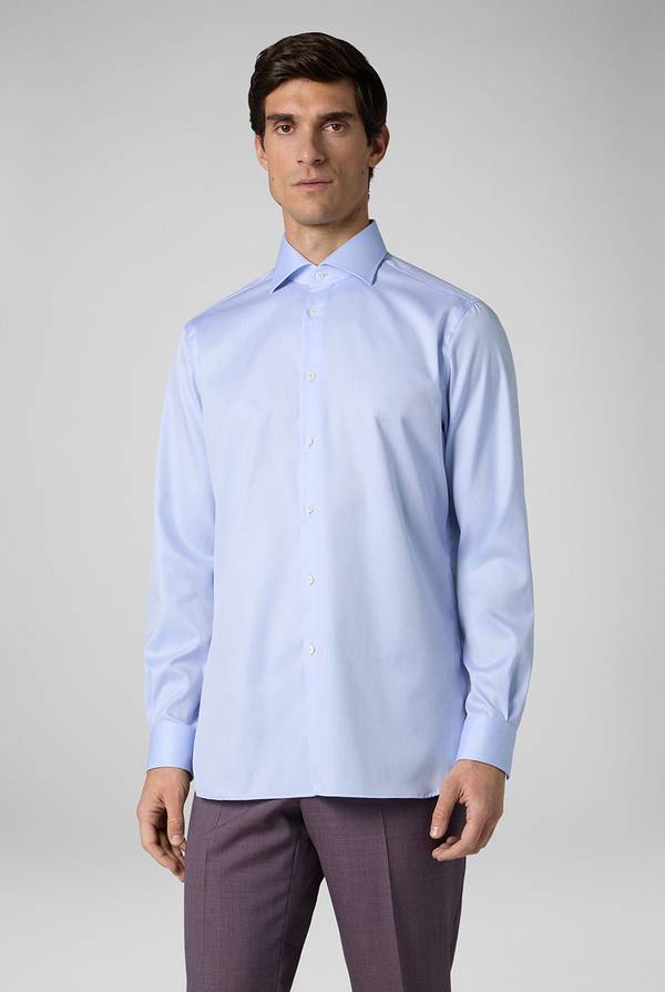 Pal Zileri Camicia in cotone con trattamento anti-piega azzurra Prezzo Ridotto