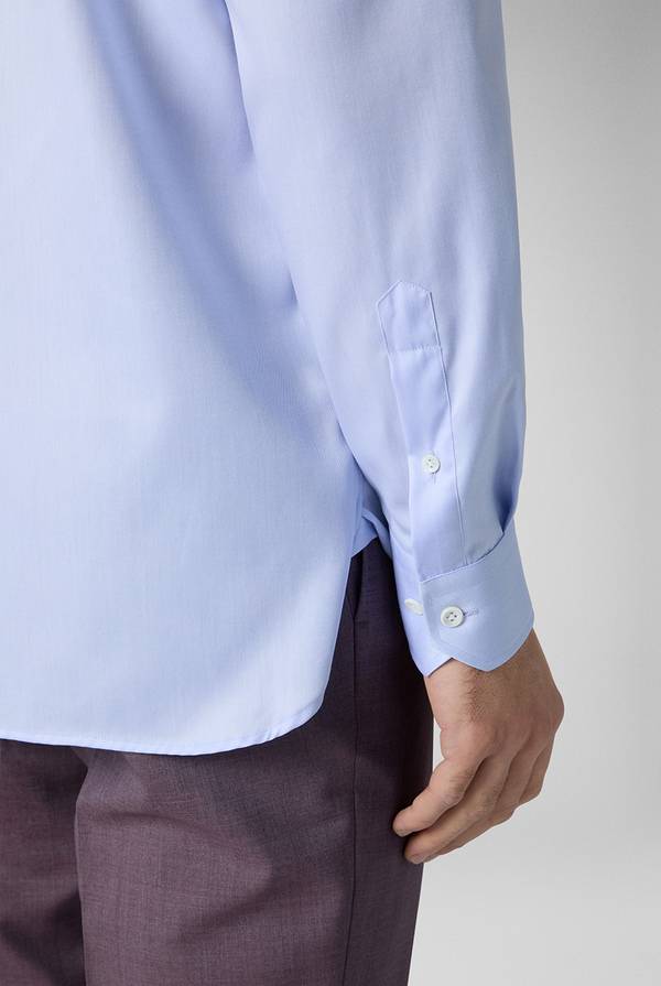 Pal Zileri Camicia in cotone con trattamento anti-piega azzurra Prezzo Ridotto