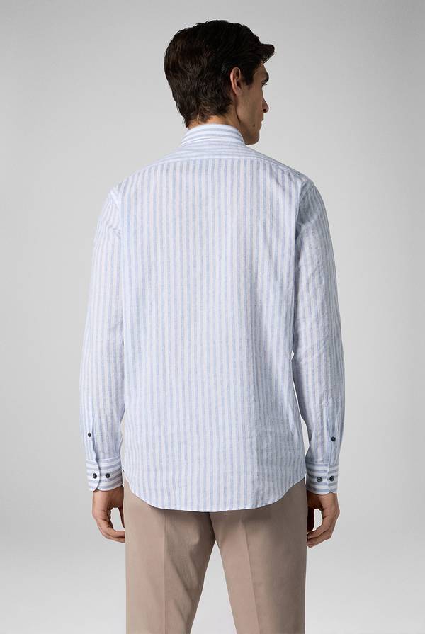 Pal Zileri Camicia a macro righe bianche e azzurre Vendita Economica