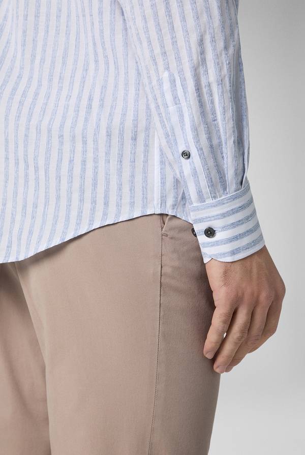 Pal Zileri Camicia a macro righe bianche e azzurre Vendita Economica