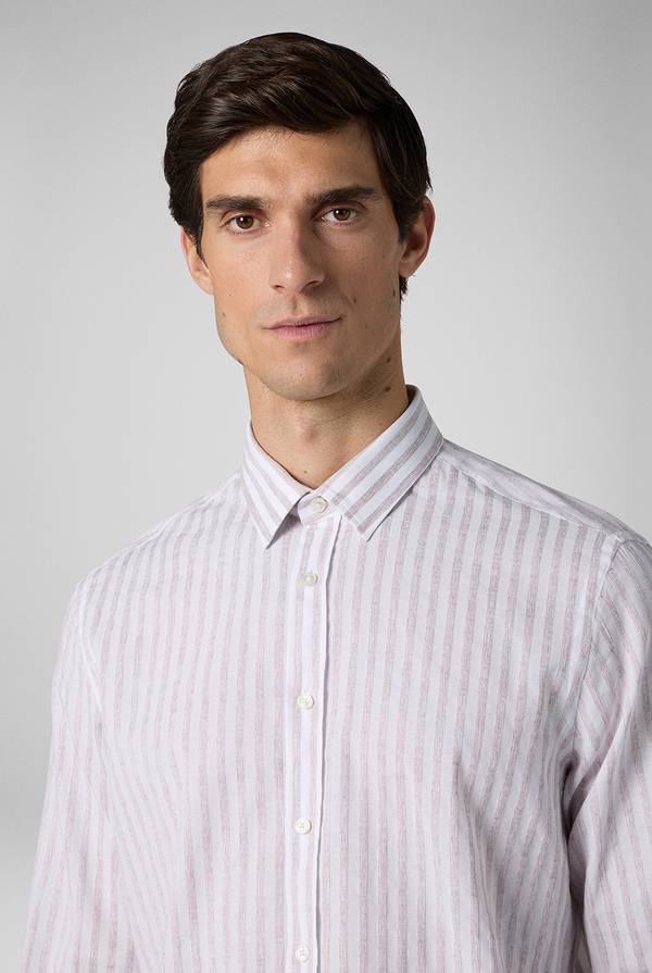 Pal Zileri Camicia a macro righe bianche e azzurre Saldi Di Fabbrica