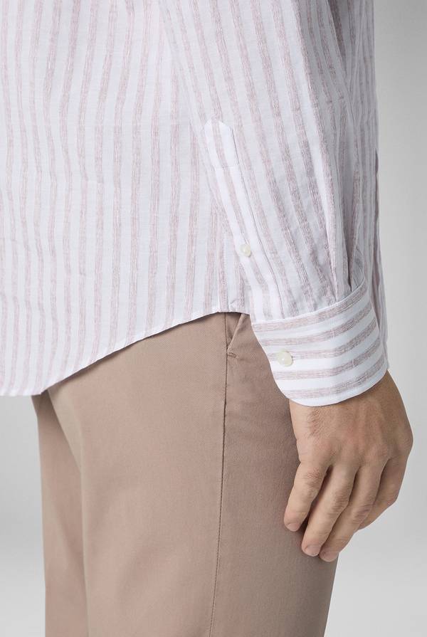 Pal Zileri Camicia a macro righe bianche e azzurre Saldi Di Fabbrica