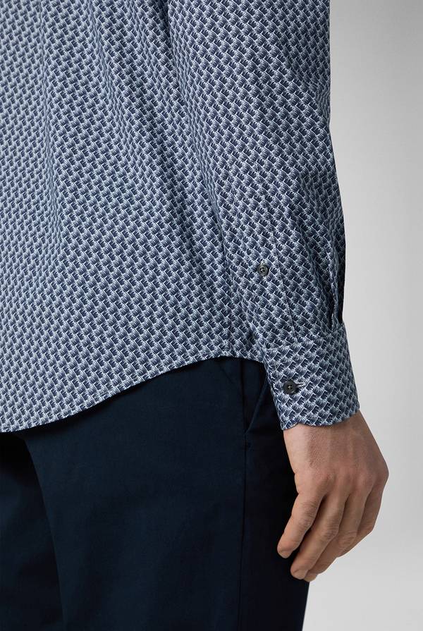 Pal Zileri Camicia in cotone stampato nei toni del blu I Più Venduti