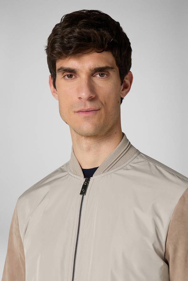 Pal Zileri Bomber beige in nylon e suede Promozione