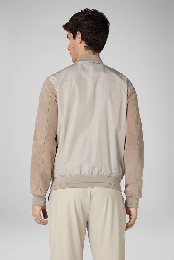 Pal Zileri Bomber beige in nylon e suede Promozione