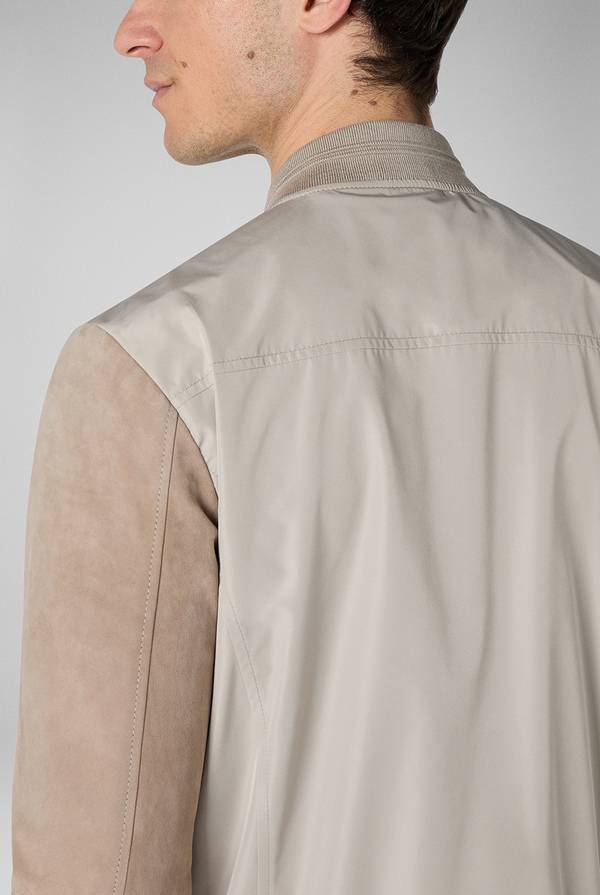 Pal Zileri Bomber beige in nylon e suede Promozione