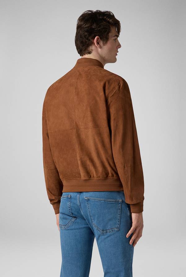 Pal Zileri Bomber in suede marrone Soddisfazione Garantita
