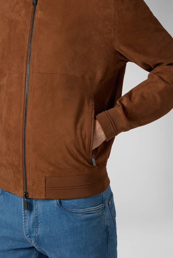 Pal Zileri Bomber in suede marrone Soddisfazione Garantita