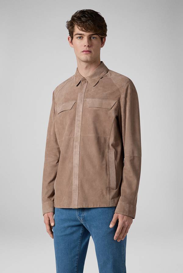 Pal Zileri Overshirt in suede e nappa micro perforata Acquista Ora