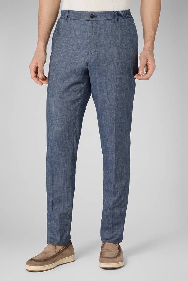 Pal Zileri Pantalone in lino e cotone stretch Italy