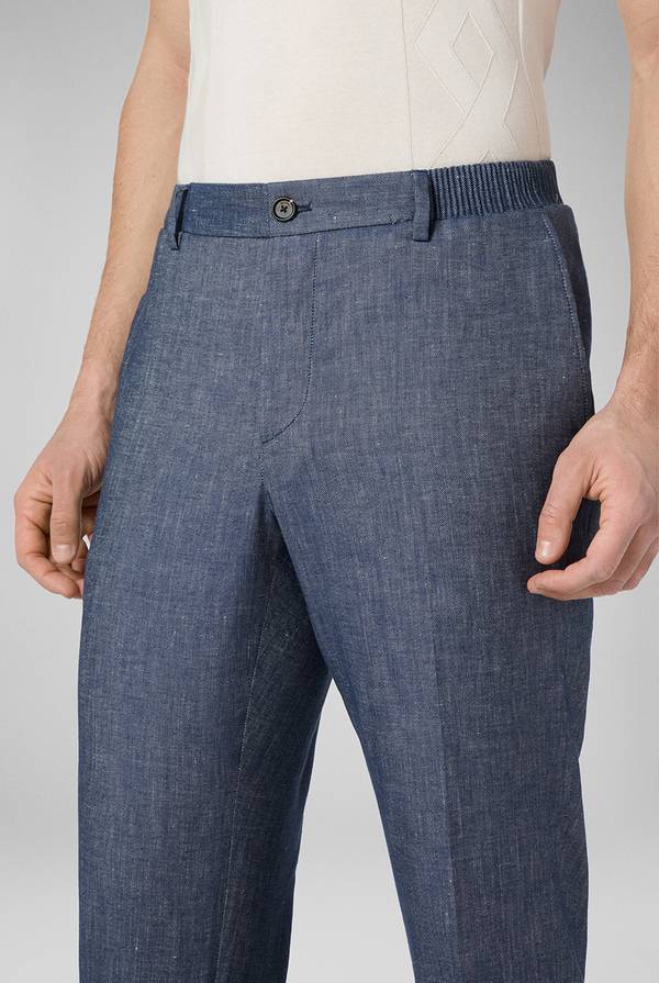 Pal Zileri Pantalone in lino e cotone stretch Italy