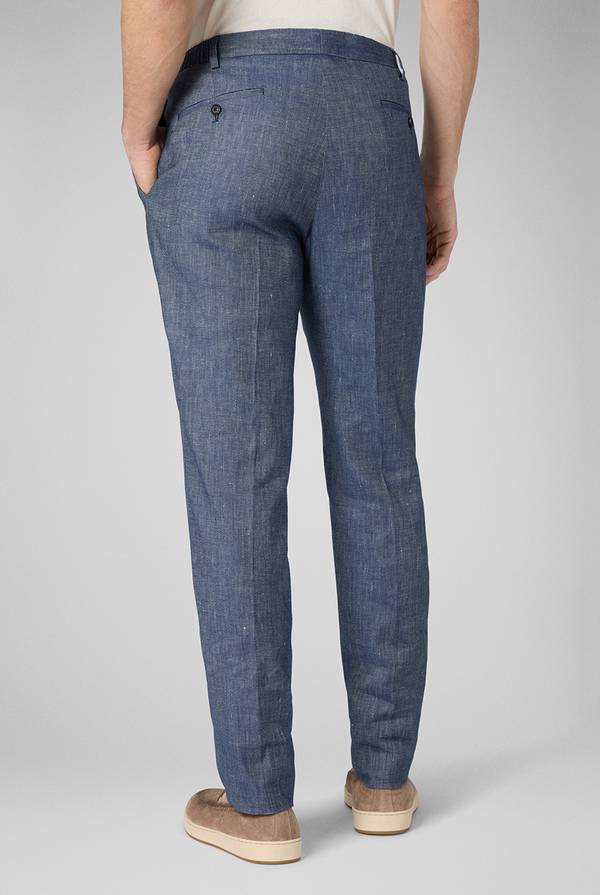 Pal Zileri Pantalone in lino e cotone stretch Italy
