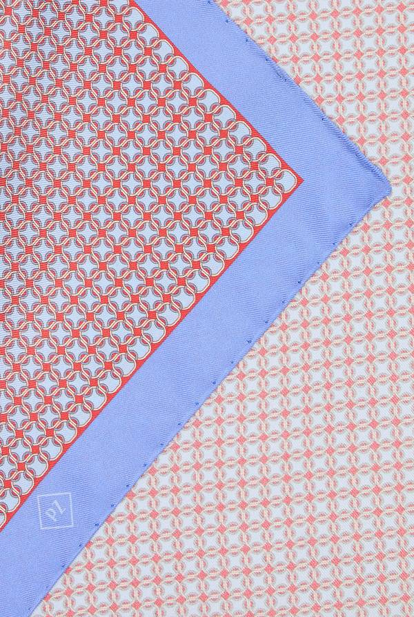 Pal Zileri Pochette in seta stampata con piping a contrasto Offerte