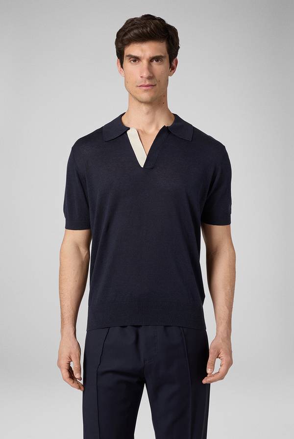 Pal Zileri Polo in maglia di lino e seta color senape Sottocosto
