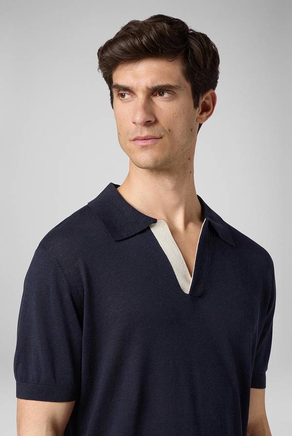 Pal Zileri Polo in maglia di lino e seta color senape Sottocosto