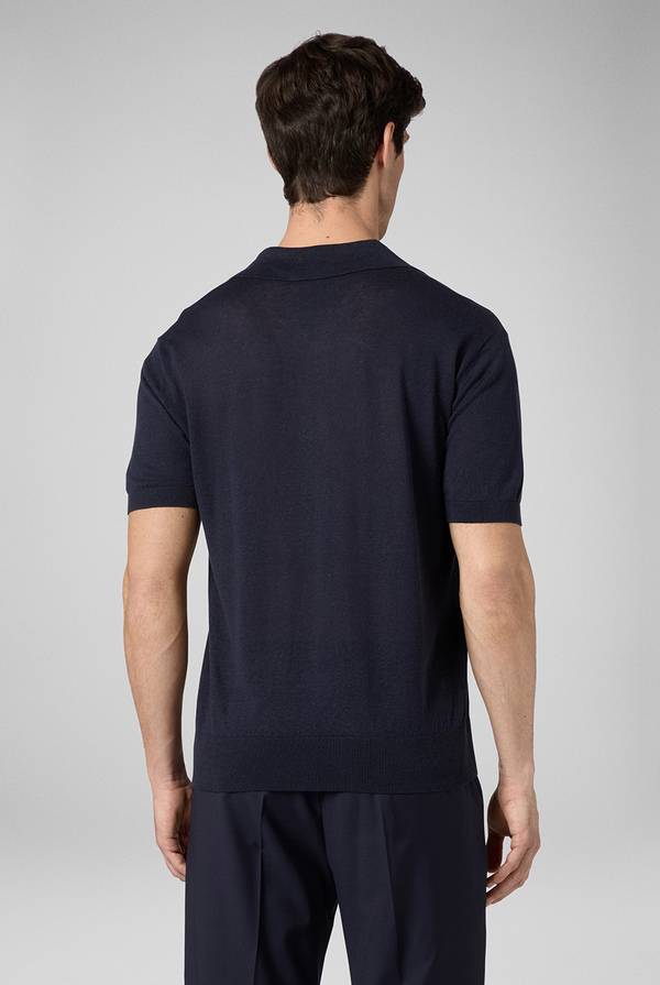 Pal Zileri Polo in maglia di lino e seta color senape Sottocosto