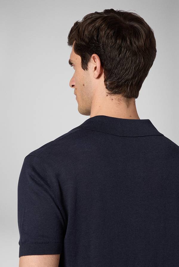 Pal Zileri Polo in maglia di lino e seta color senape Sottocosto