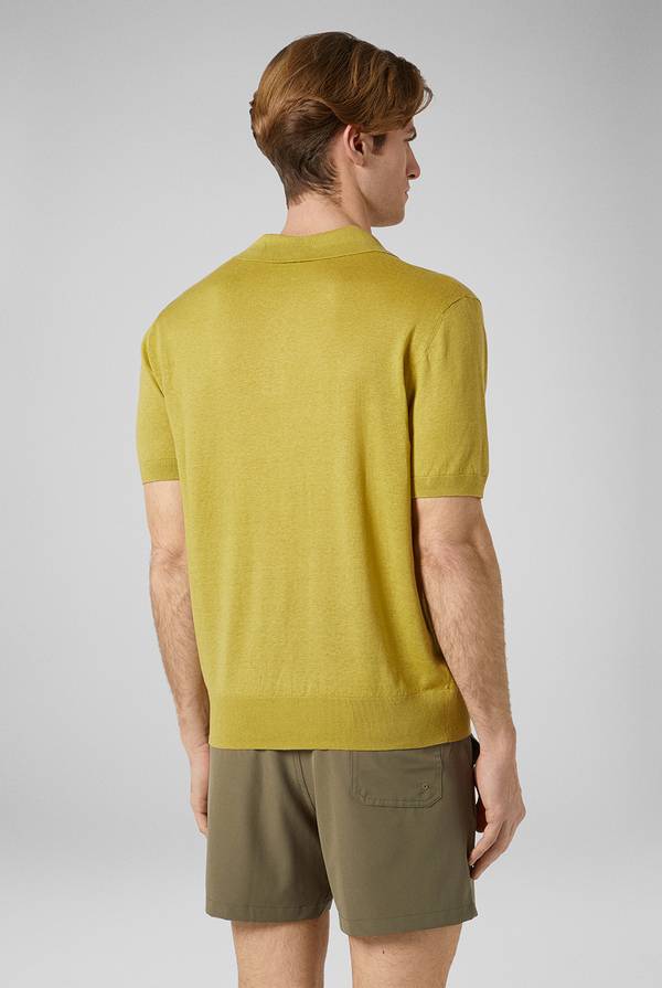 Pal Zileri Polo in maglia di lino e seta color senape Novità