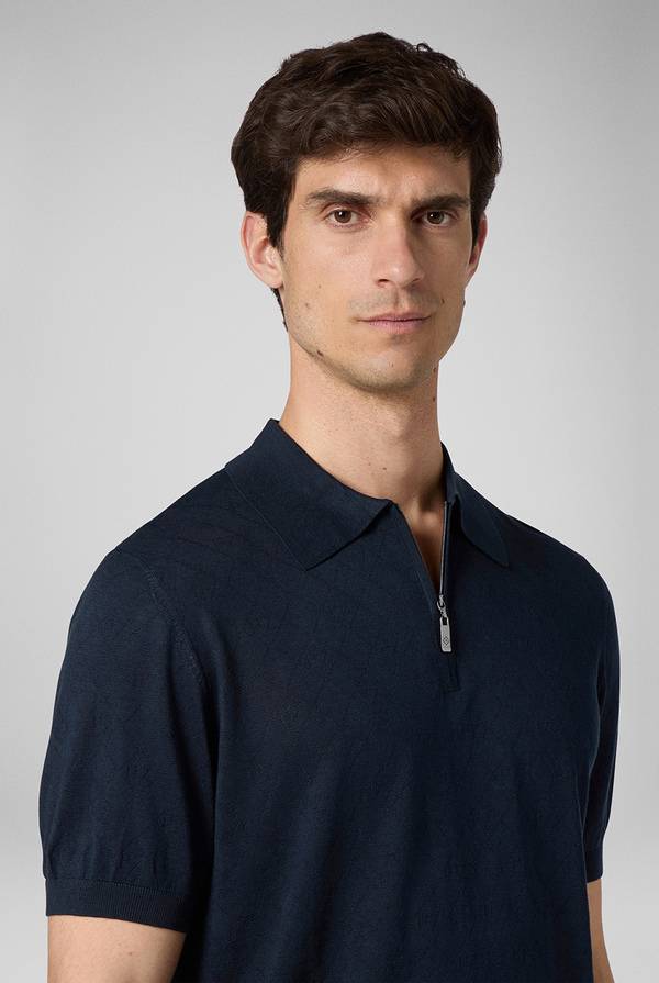 Pal Zileri Polo jacquard con monogramma pz Outlet