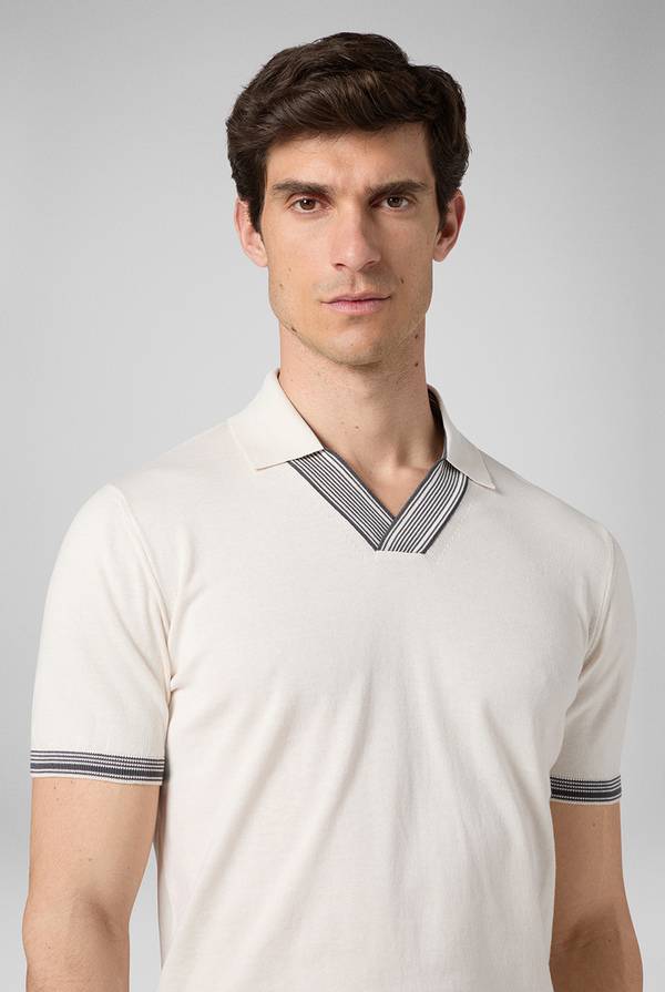 Pal Zileri Polo con finiture millerighe Saldi Di Fabbrica