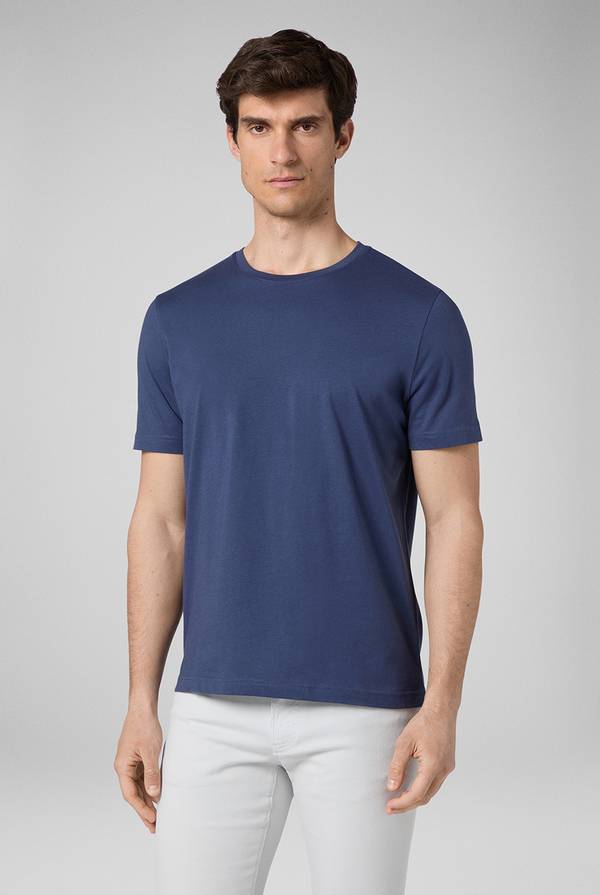 Pal Zileri T-Shirt in cotone nel colore blu Nuova