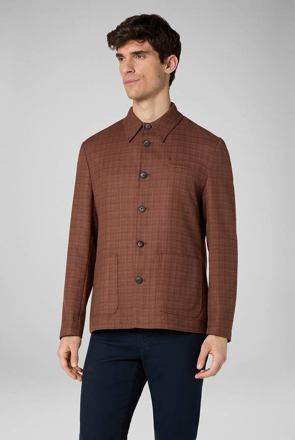 Pal Zileri Giacca camicia con motivo micro check Pezzi Unici